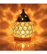 Crystal Akhand Diya for Puja  Brass Decorative Items Oil Lamp Tea Light Holder Lantern Oval Shape