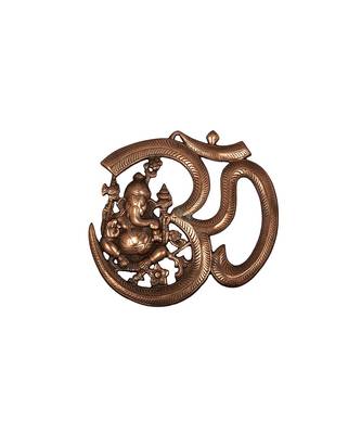 Metal Wall Hanging of Lord Ganesha with Om 2