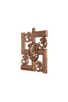 Wall Hanging of Lord Ganesha On Swastik with Om Showpiece
