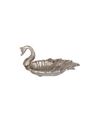 Metal Duck Shaped Dry Fruit Tray for Dining Table Decoration (Silver) 1