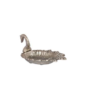 Metal Duck Shaped Dry Fruit Tray for Dining Table Decoration (Silver) 3