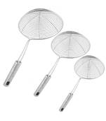 Deep Fry/Mesh Strainer/Jhara/Puri Strainer Set of 3 Pcs (16 & 18 & 20 cm)