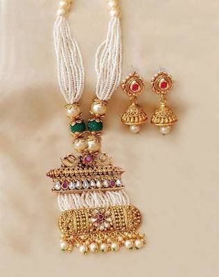 Fancy Gold plated Pearl Jewelry set 1