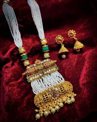 Fancy Gold plated Pearl Jewelry set 1