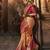 Peach woven silk saree with blouse