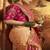 Peach woven silk saree with blouse