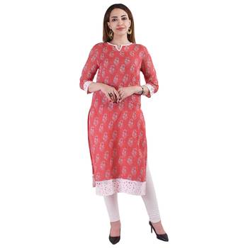 Red printed linen kurtas-and-kurtis 1