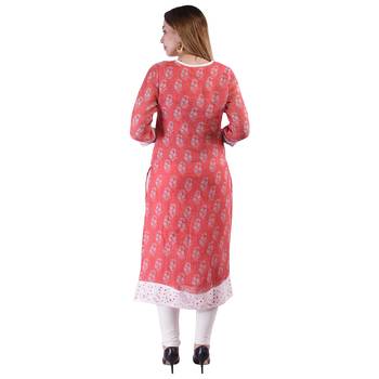 Red printed linen kurtas-and-kurtis 5