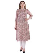 Multicolor printed linen kurtas-and-kurtis