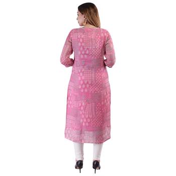 Pink printed linen kurtas-and-kurtis 4