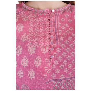 Pink printed linen kurtas-and-kurtis 5