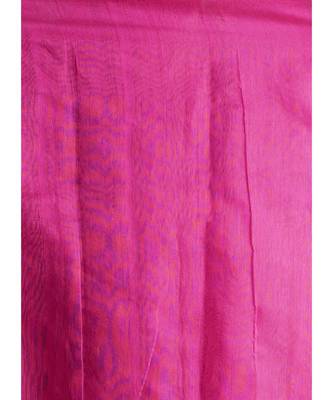 pink blended cotton saree with golden border 4