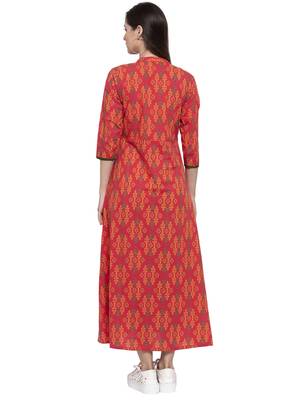 Red printed cotton kurtas-and-kurtis 2