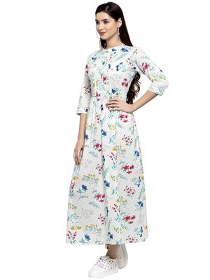 Light-green printed cotton kurtas-and-kurtis 4
