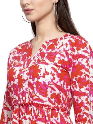 Red printed cotton kurtas-and-kurtis 5