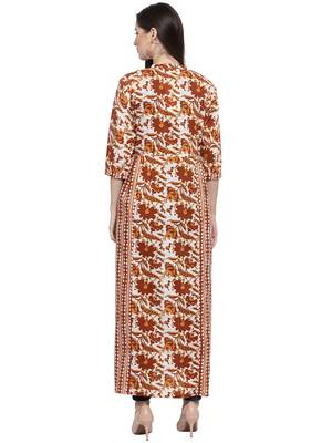 Indibelle Brown printed cotton kurtas-and-kurtis 2