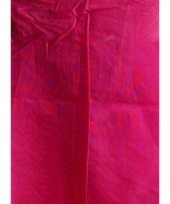 pink blended cotton saree with golden border 4