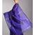 blue blended cotton saree with golden border