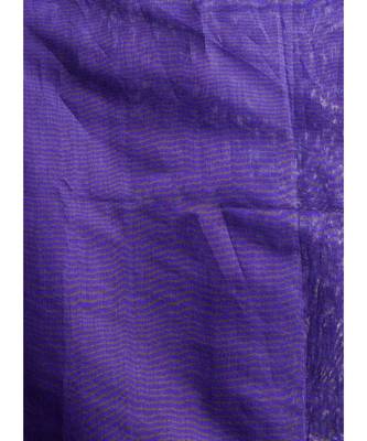 blue blended cotton saree with golden border 4