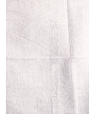off white blended cotton saree with printed blue motifs 4