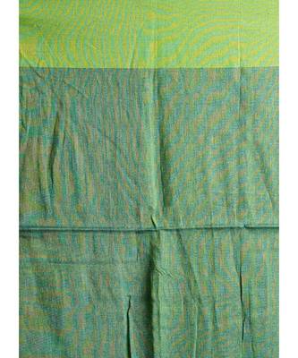 royal blue blended cotton saree with green border 4