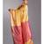 yellow tissue linen saree with pink pallu