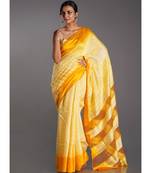 fire yellow shibori matka silk saree