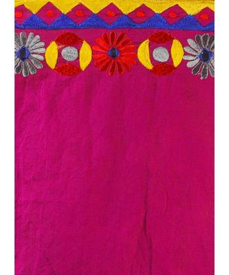 purple dupion silk saree with multi colour phulkari work 4