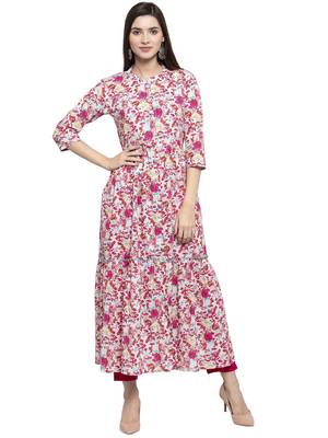 Pink printed cotton kurtas-and-kurtis 1