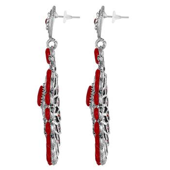 Ethnic Kundan Studded Oxidised Silver Dangle Earrings 4
