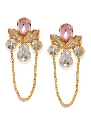 Party wear Gold toned Dangle Earrings for women 1