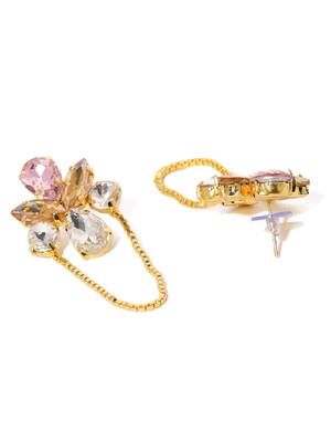 Party wear Gold toned Dangle Earrings for women 3