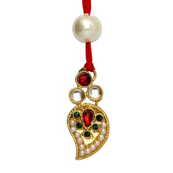 Maroon Color Combo Of 5 Pieces Bhabhi Kundan Rakhi 2