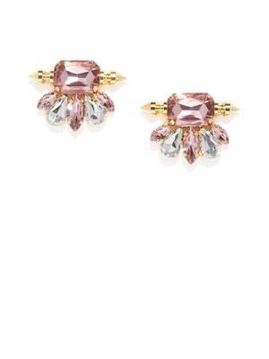 Party wear Gold toned Big Stud Earrings for women 1