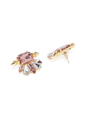 Party wear Gold toned Big Stud Earrings for women 3