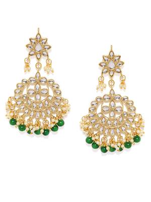 Wedding wear Kundan Pearl Studded Dangle Earrings for women 1