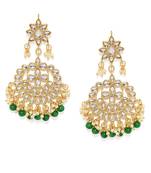 Wedding wear Kundan Pearl Studded Dangle Earrings for women