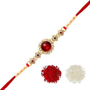 Maroon Color Combo Of 2 Pieces Kundan Rakhi 2