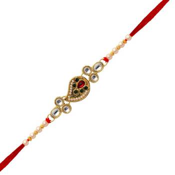 Maroon Color Combo Of 2 Pieces Kundan Rakhi 2