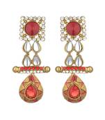 Gold toned Kundan studded Dangle Earrings