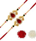 Maroon Color Combo Of 2 Pieces Kundan Rakhi