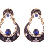 Chandbali Kundan studded Gold toned Dangle Earrings