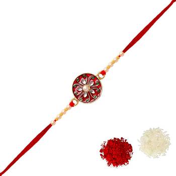 Maroon Color Combo Of 2 Pieces Kundan Rakhi 2