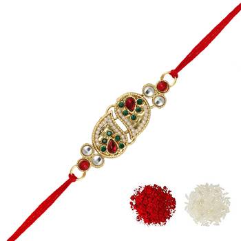 Maroon Color Combo Of 2 Pieces Kundan Rakhi 2