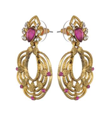 Party wear Gold toned Dangle Earrings for Women and Girls 2
