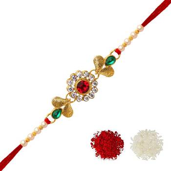 Maroon Color Combo Of 2 Pieces Kundan Rakhi 2