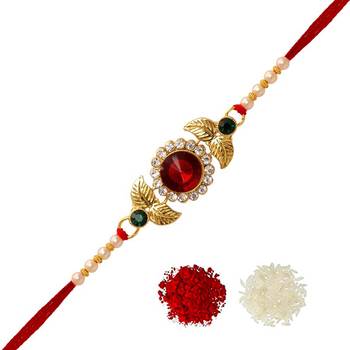 Maroon Color Combo Of 3 Pieces Kundan Rakhi 2