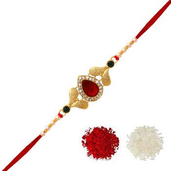 Maroon Color Combo Of 3 Pieces Kundan Rakhi 2