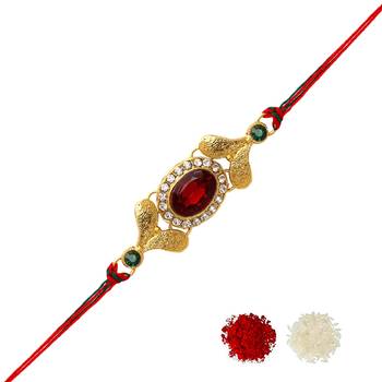 Maroon Color Combo Of 3 Pieces Kundan Rakhi 2