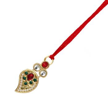 Maroon Color Bhaiya Bhabhi Kundan Rakhi 2